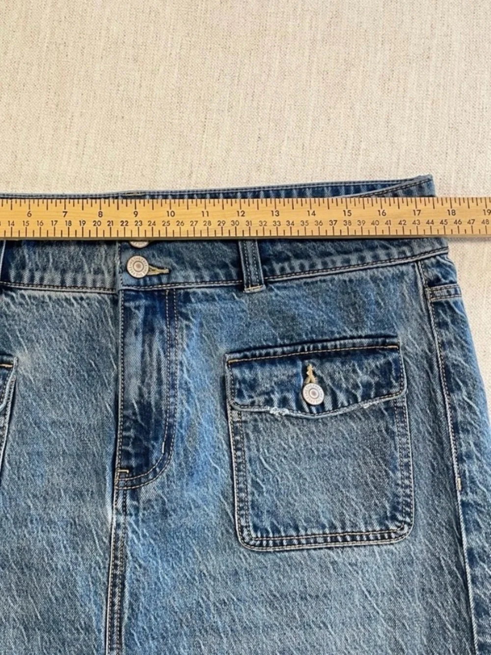 We The Free Madison Midi Long Denim Skirt 32 Front Split Indie Sleaze Streetwear